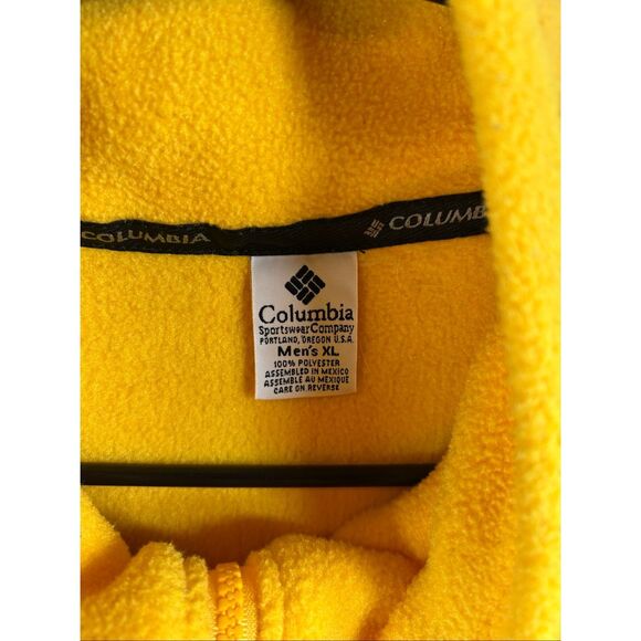 VTG Columbia Fleece Vest Men’s XL Yellow Zip Up Outdoor Hiking Camping Core - Picture 5 of 9